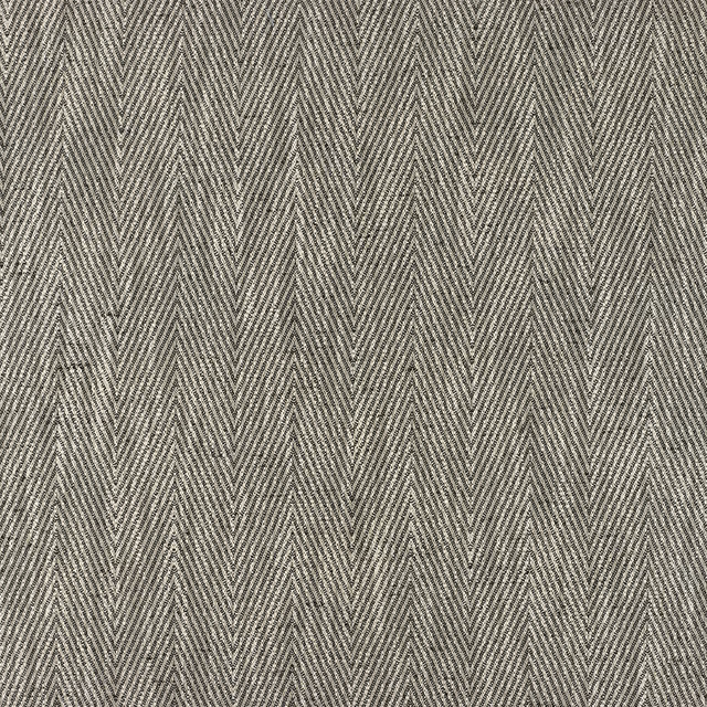 Charcoal grey woven swatch with fine vertical herringbone chevrons and tactile texture