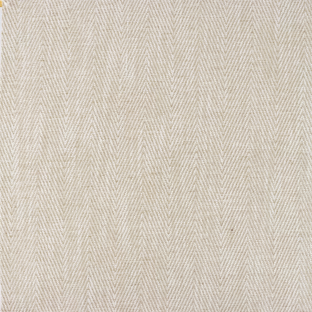 Warm natural beige fabric with fine vertical herringbone chevrons and subtle woven texture