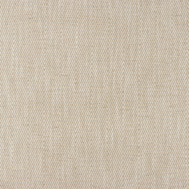 Warm sand beige woven fabric with fine vertical chevrons and tactile texture