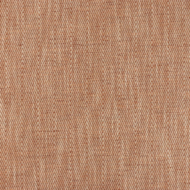 Warm terracotta woven swatch with fine sand-coloured chevrons and ribbed texture