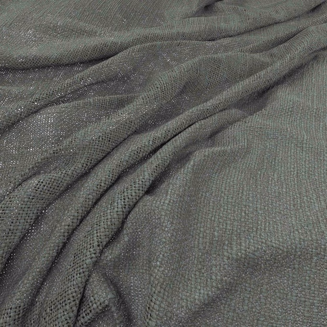 Muted fjord blue-green nubby weave shown in soft, gathered folds