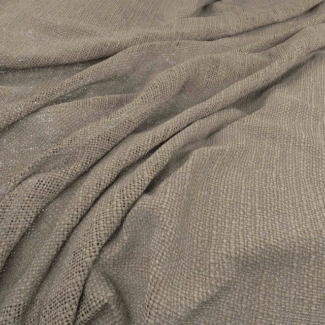 Warm greyed taupe textile with a small nubby weave falling into soft folds