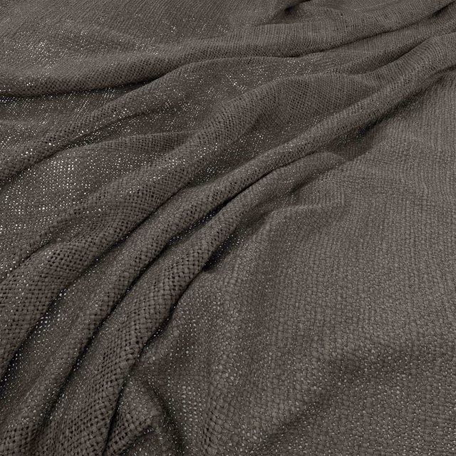 Close-up of dark charcoal-grey Bruges fabric with a small pebbled woven texture