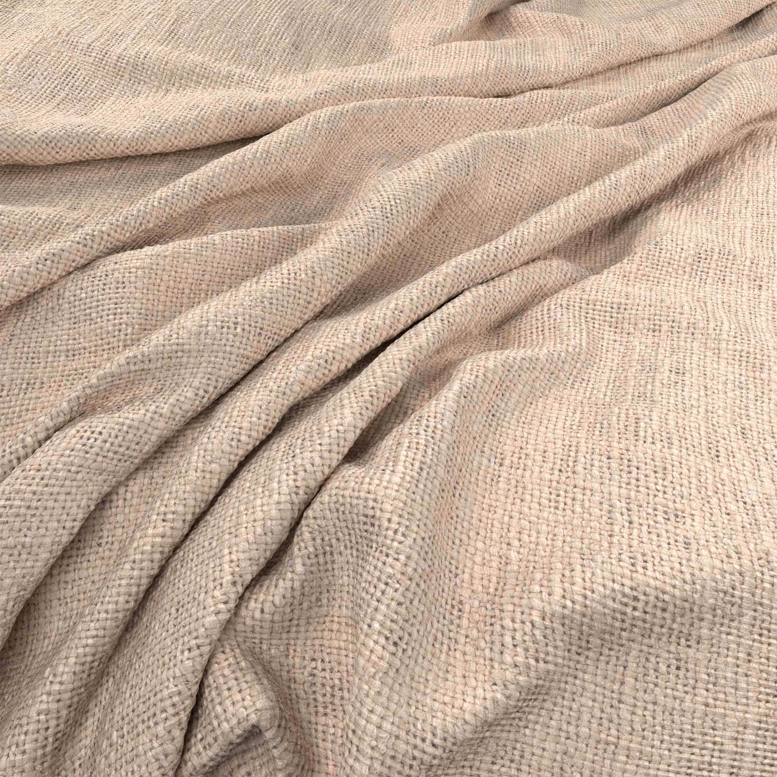 Blush taupe Bruges Silk with a fine basket weave gathered into soft folds