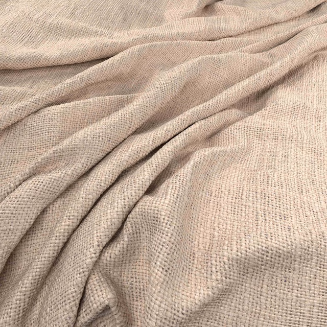 Blush taupe Bruges Silk with a fine basket weave gathered into soft folds