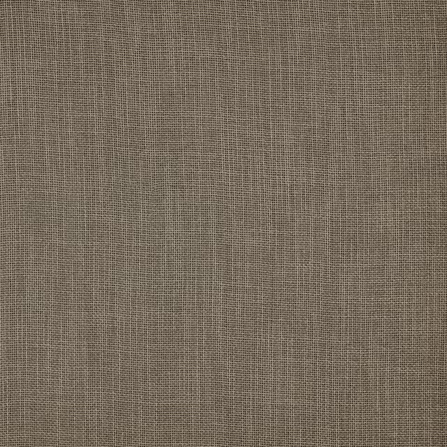 Close-up of warm taupe plain woven fabric with fine linen-like texture