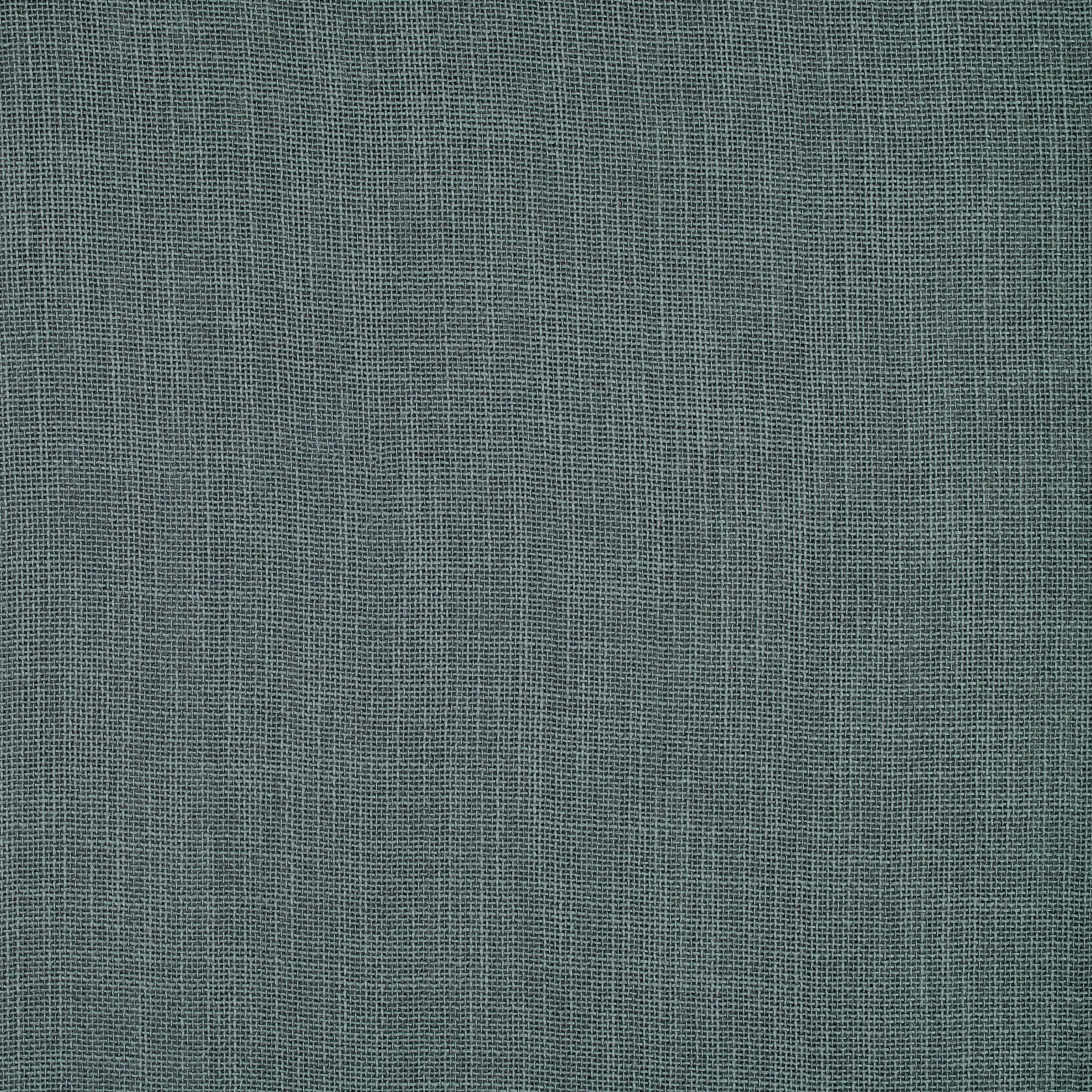 Close-up of a muted kingfisher teal plain-woven fabric with fine texture