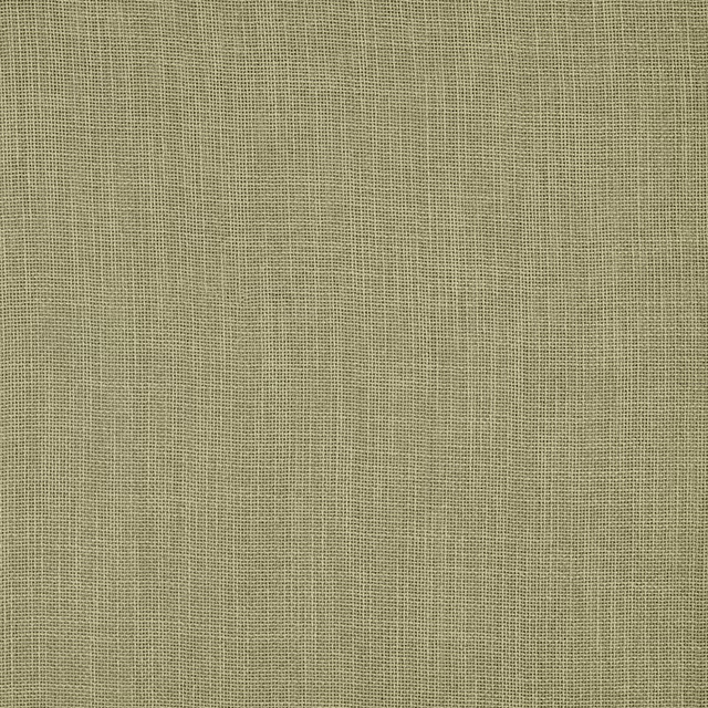 Plain woven fabric swatch in soft muted olive green