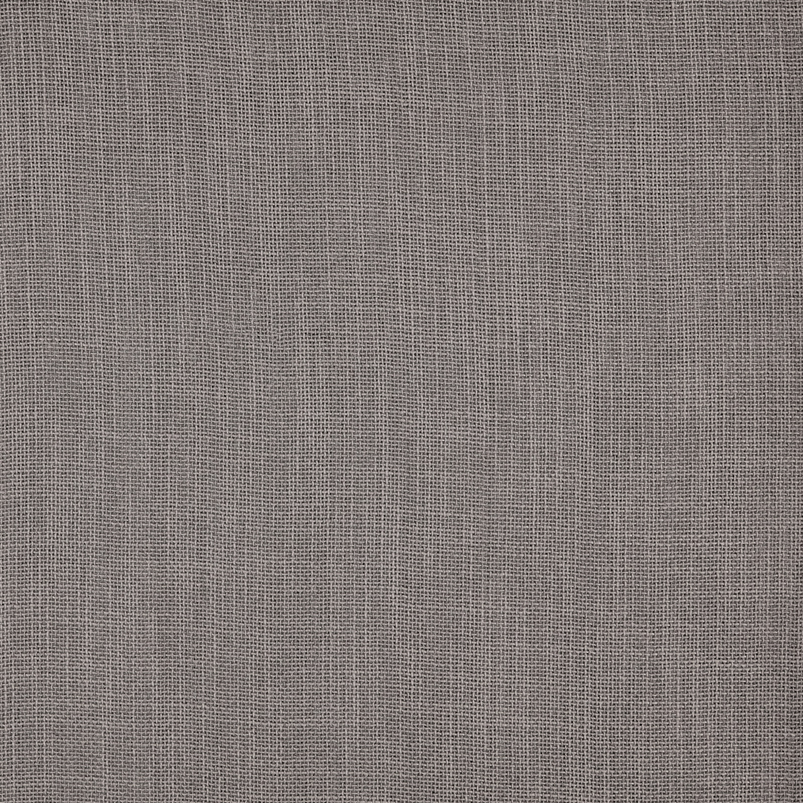 Close-up of a plain smoke grey woven fabric with fine grid texture