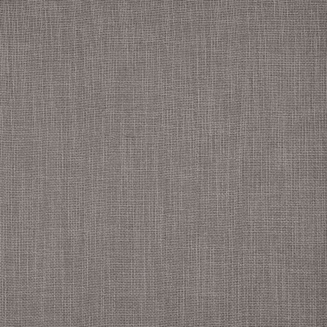 Close-up of a plain smoke grey woven fabric with fine grid texture