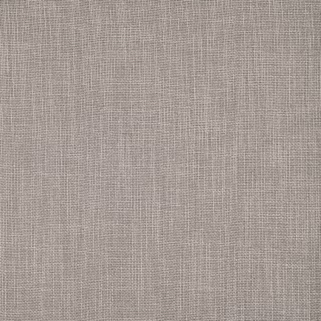 Close-up of a plain greige taupe woven fabric with fine linen-like texture