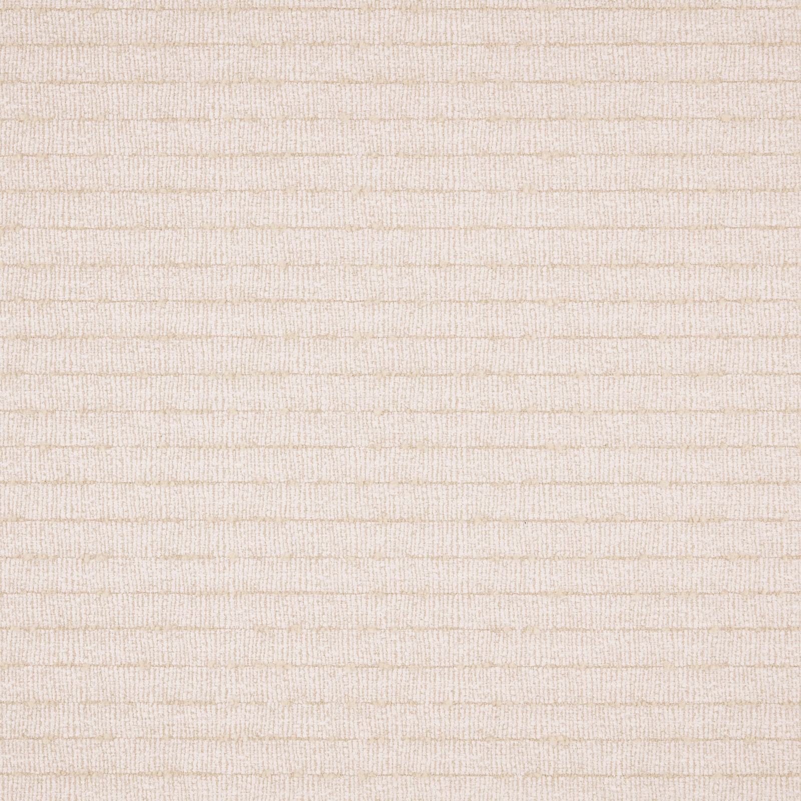 Pale cream textured upholstery fabric with fine horizontal stripe-like ridges