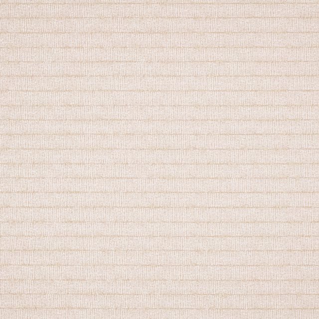 Pale cream textured upholstery fabric with fine horizontal stripe-like ridges