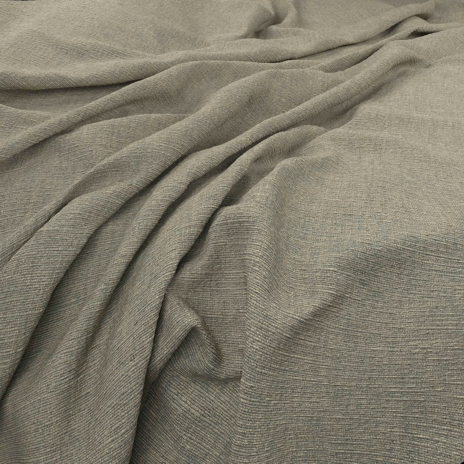 Soft greige Cambridge fabric showing fine ribbed weave in fluid draped folds