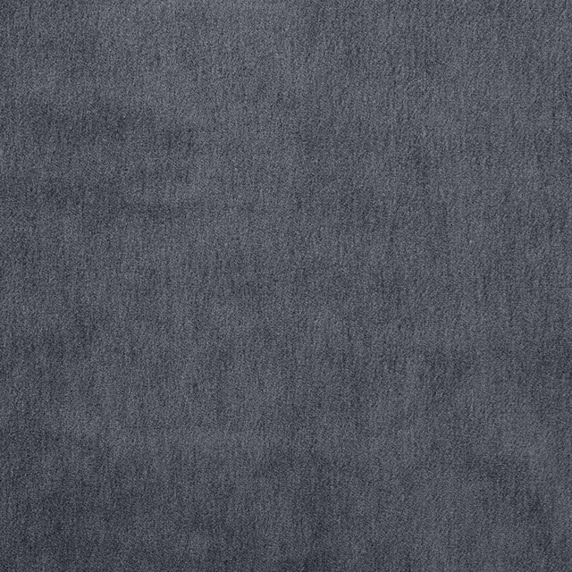 Close-up of deep slate blue-grey plain mohair upholstery fabric with a soft brushed surface.
