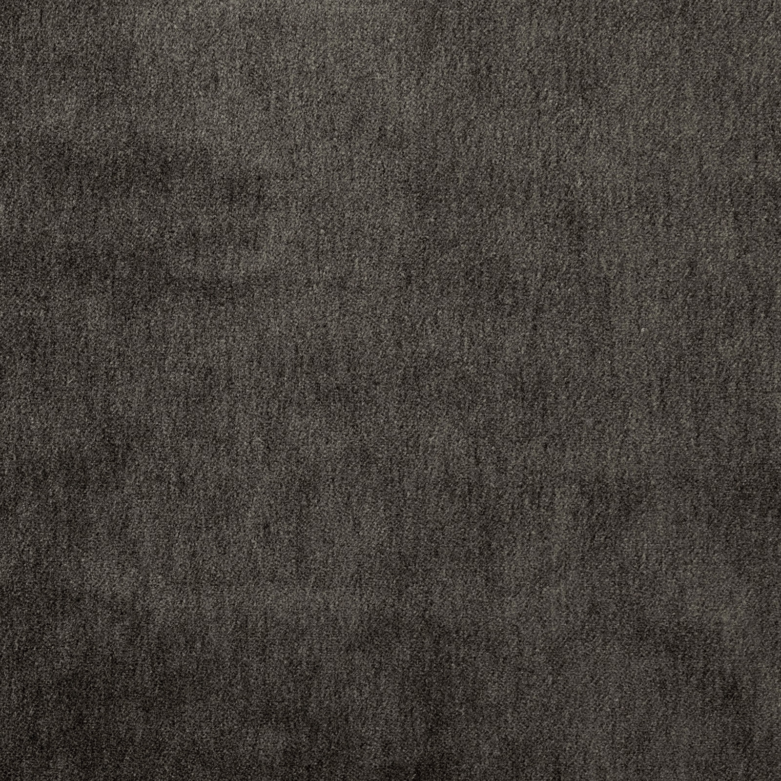 Dark charcoal grey plain mohair upholstery swatch with a soft velvety texture
