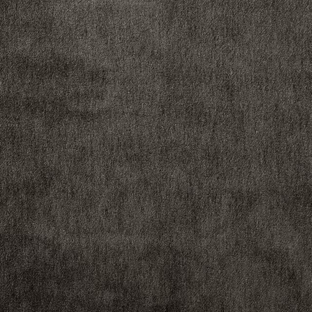 Dark charcoal grey plain mohair upholstery swatch with a soft velvety texture