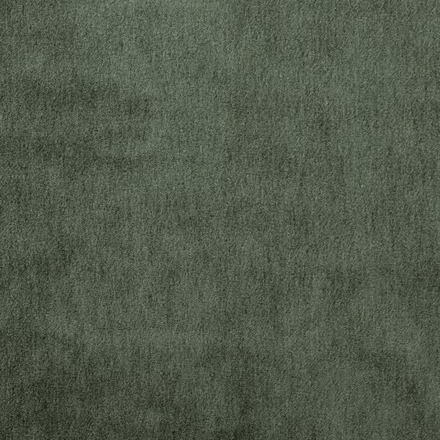 Muted thyme green plain mohair-blend upholstery swatch with a soft velvety nap