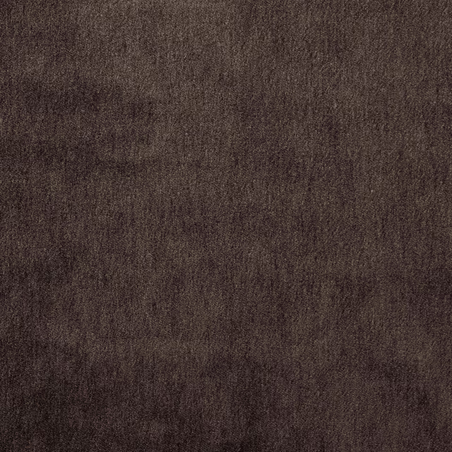 Close-up of deep chocolate brown plain mohair upholstery with soft textured pile