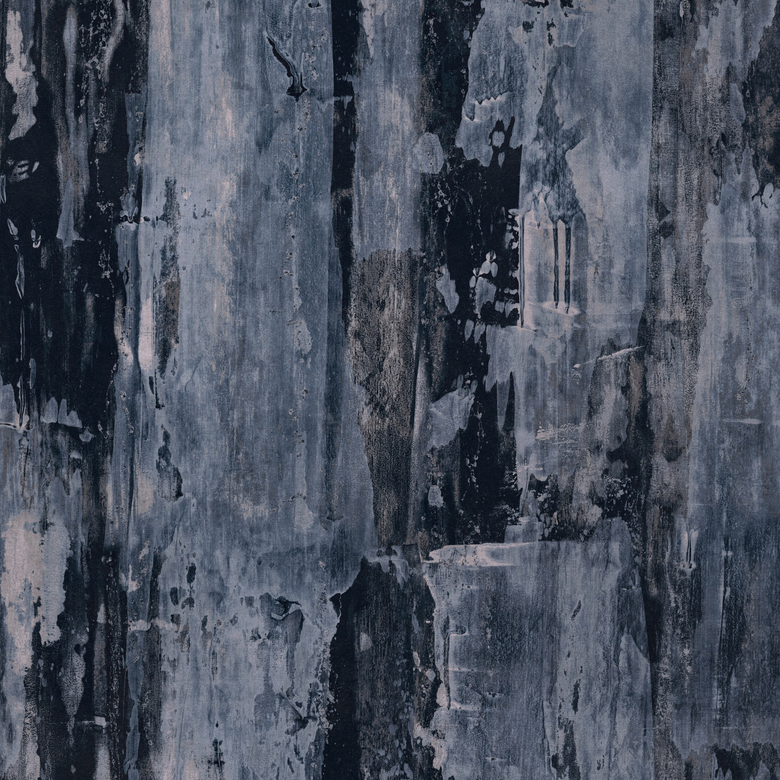 Abstract painterly swatch in inky blue-grey and charcoal with vertical streaked texture