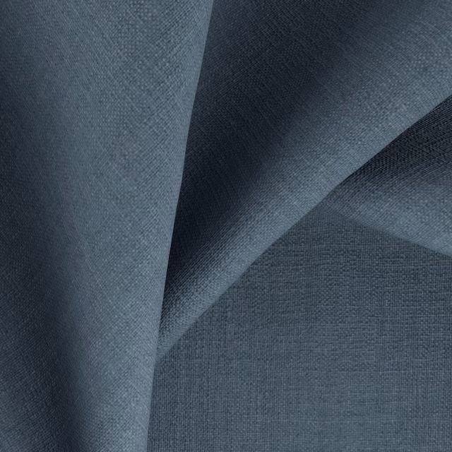Deep Atlantic blue-grey fabric with a fine woven texture, folded to show tonal shading.