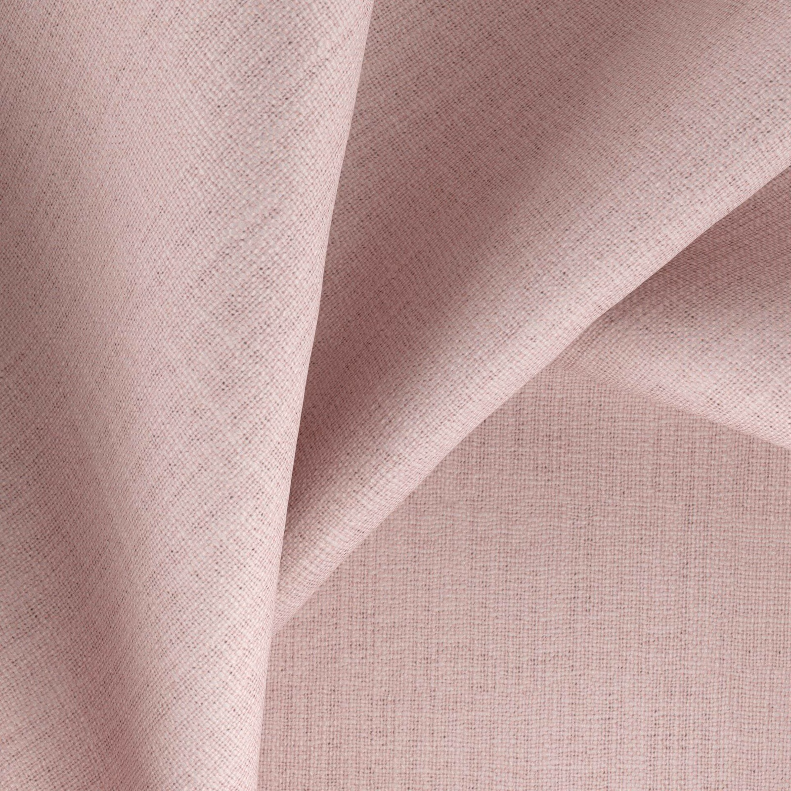 Muted blush-pink woven swatch folded to show its fine crosshatch texture