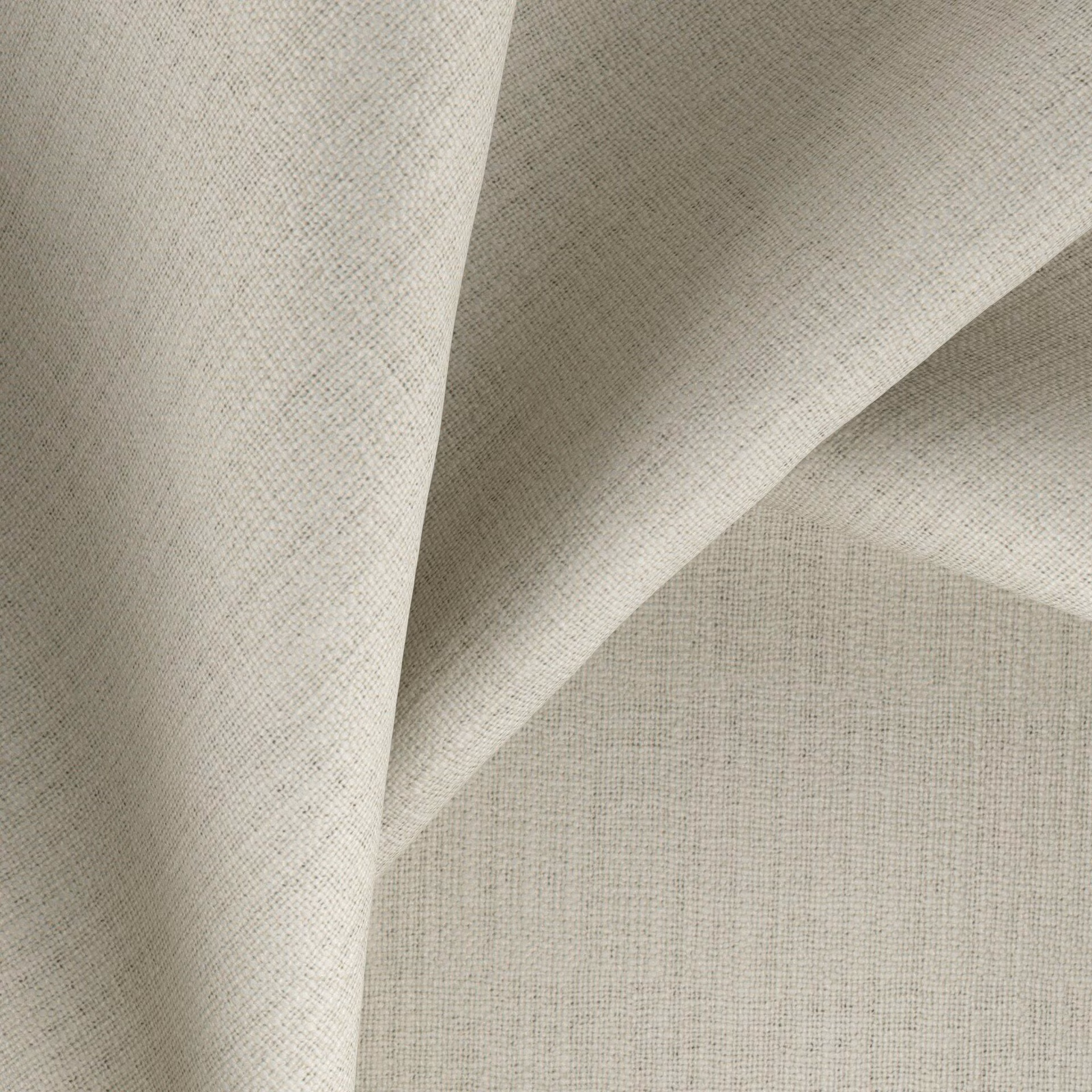 Pale greige Casual Feather fabric showing a fine cross-weave in folded layers