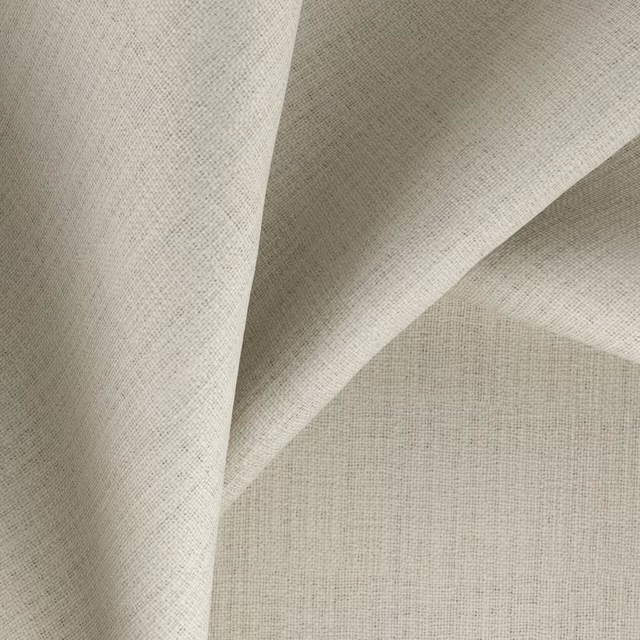 Pale greige Casual Feather fabric showing a fine cross-weave in folded layers