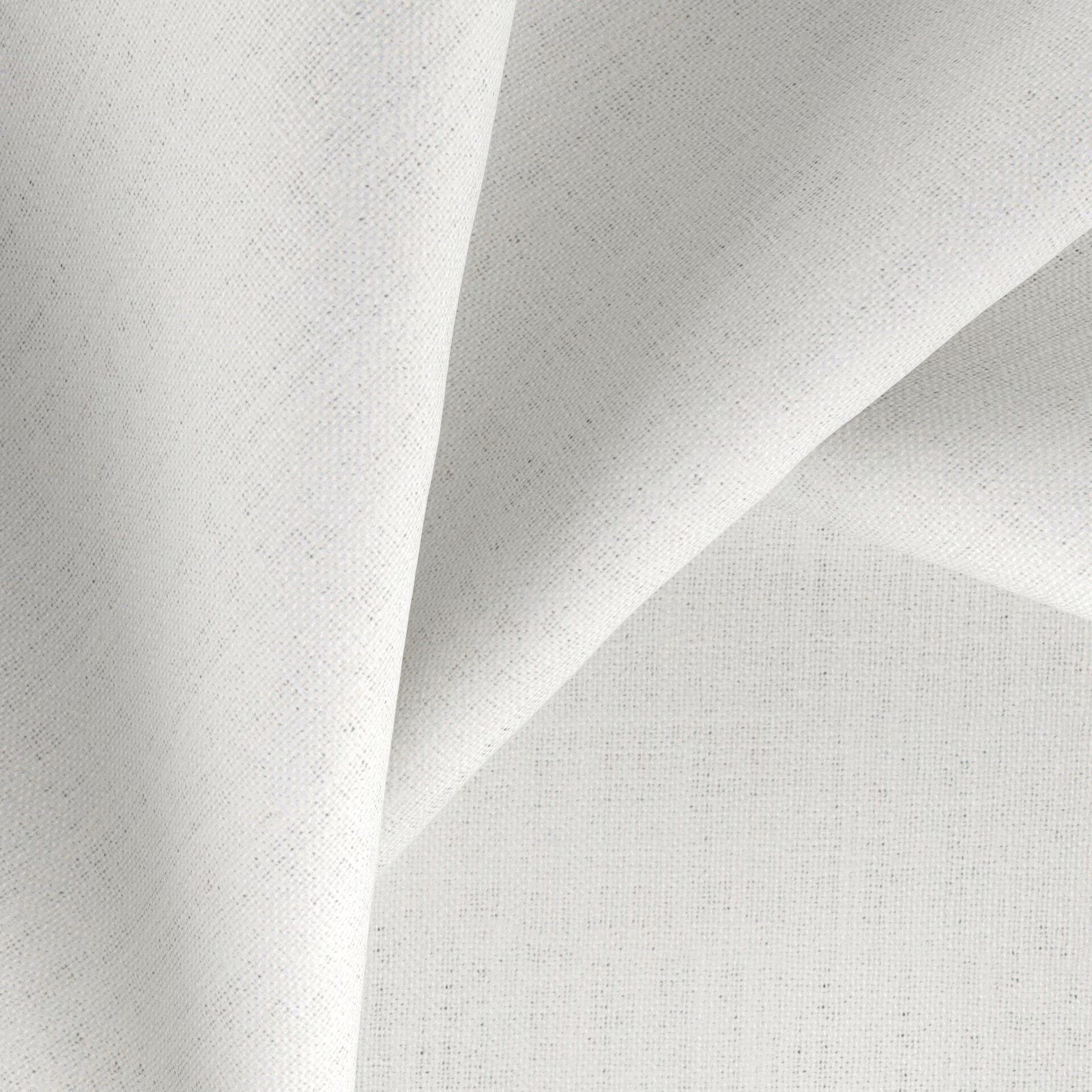Soft ivory woven fabric draped in folds, showing a fine even texture