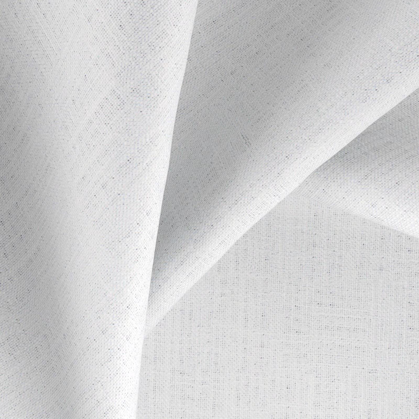 Icy pale grey fine-weave textile draped in angular, softly lit folds