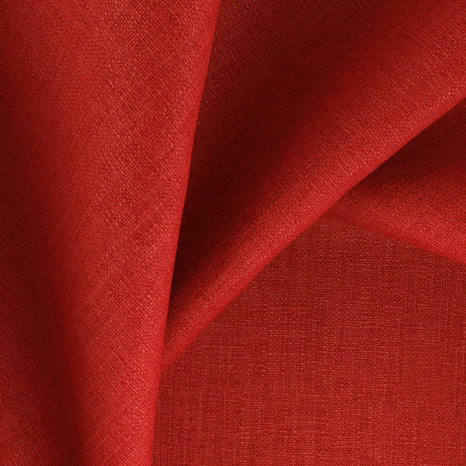 Deep pillarbox red woven fabric with a softly textured crosshatch surface