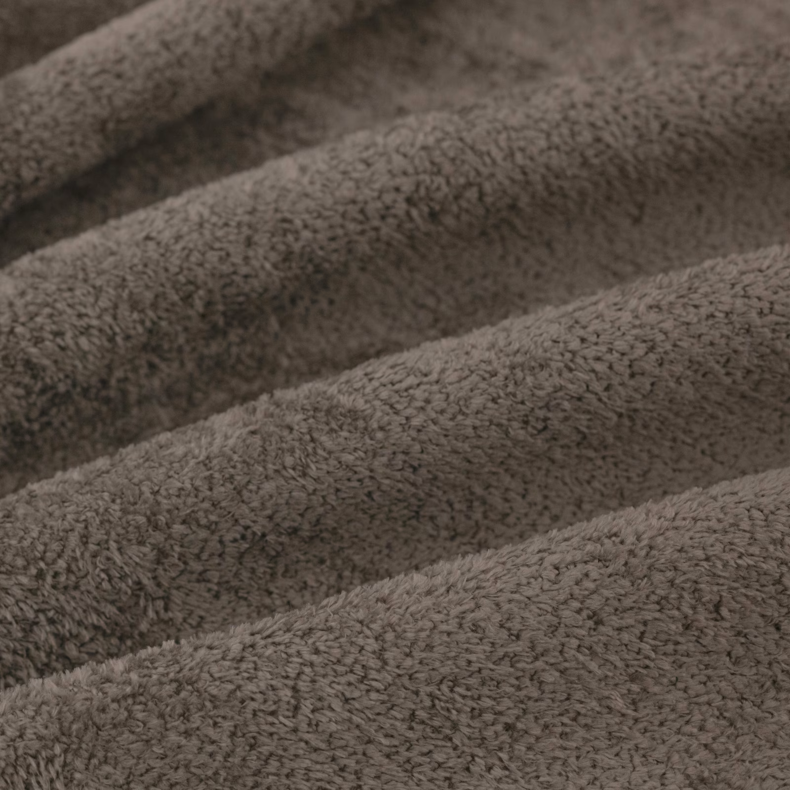 Close view of Cecconi Tawny's dense, nubby taupe-brown bouclé pile