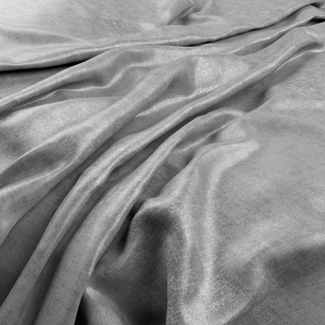 Cool blue-grey Centaurus fabric with softly mottled sheen in loose flowing folds