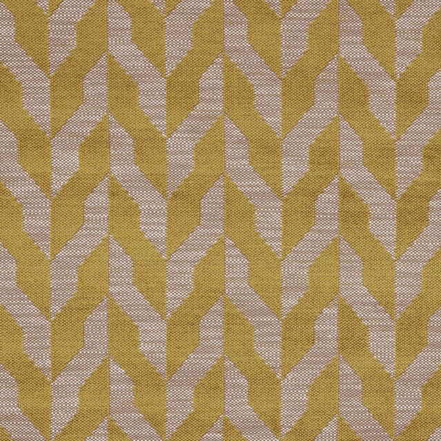 Saffron gold chevron geometric weave on a pale taupe ground