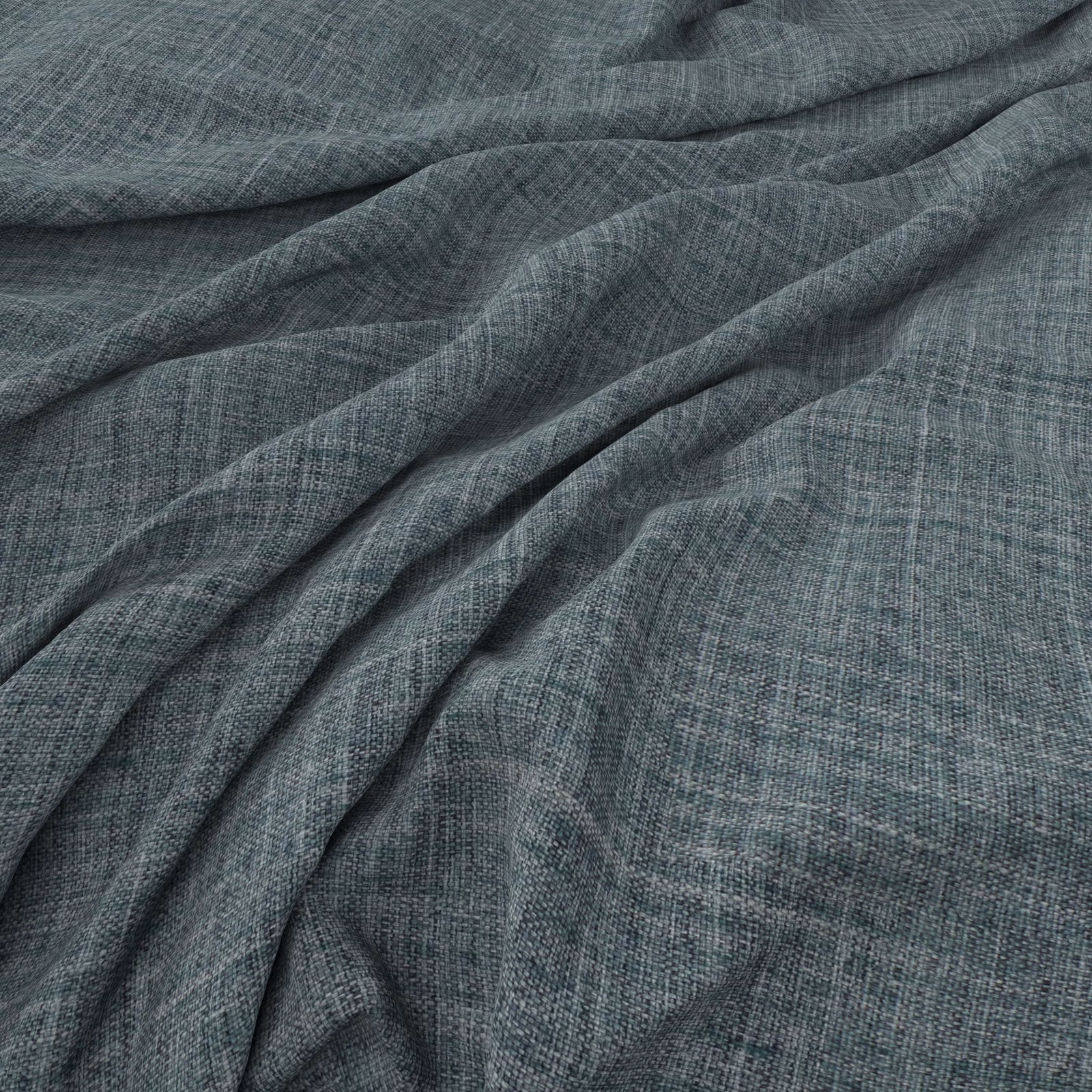 Blue-grey Azure textile with fine crosshatch weave falling into soft folds
