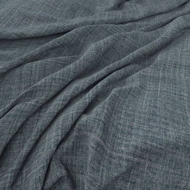 Blue-grey Azure textile with fine crosshatch weave falling into soft folds
