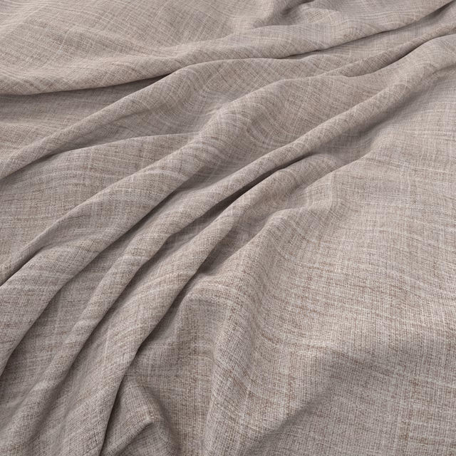 Soft feather taupe-grey fabric showing fine crosshatch weave in flowing folds