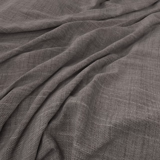 Close-up of cool steel-grey Chiltern fabric with fine crosshatch weave in soft folds