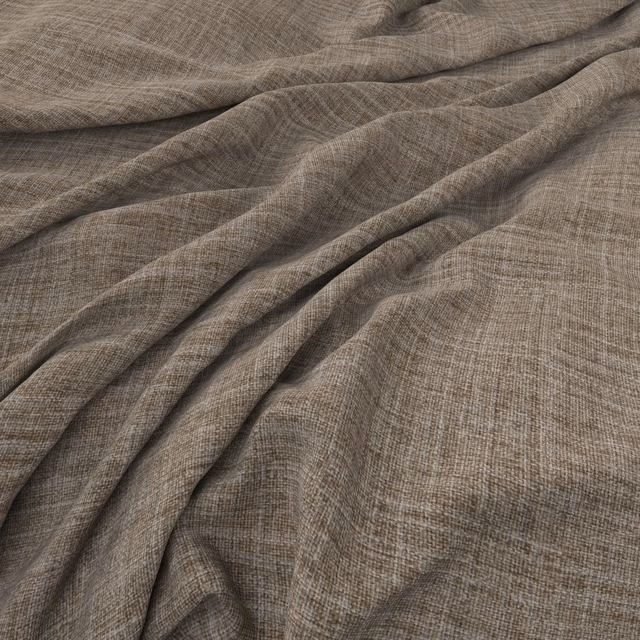 Warm taupe-brown Chiltern fabric showing a fine heathered crosshatch weave in soft folds