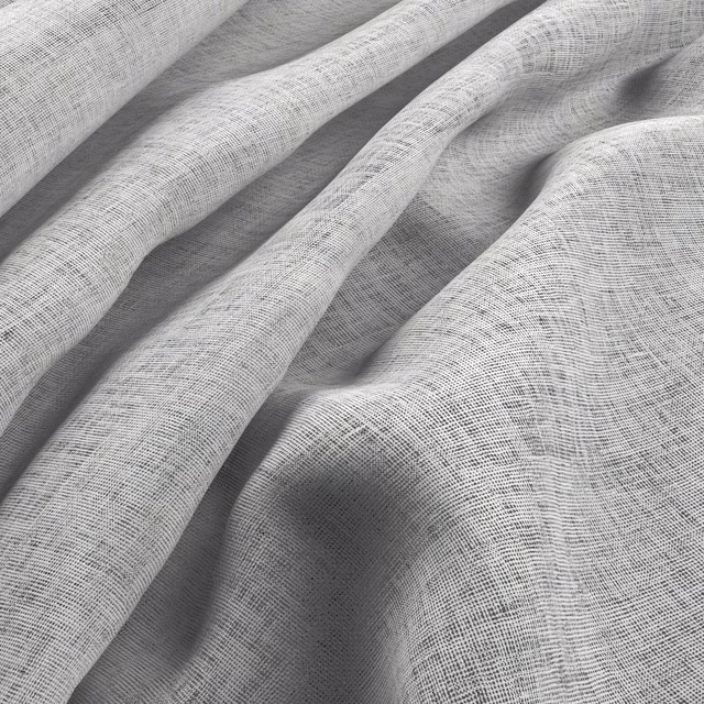 Pale cool-grey fabric with a fine crosshatched weave folded into soft draped ridges