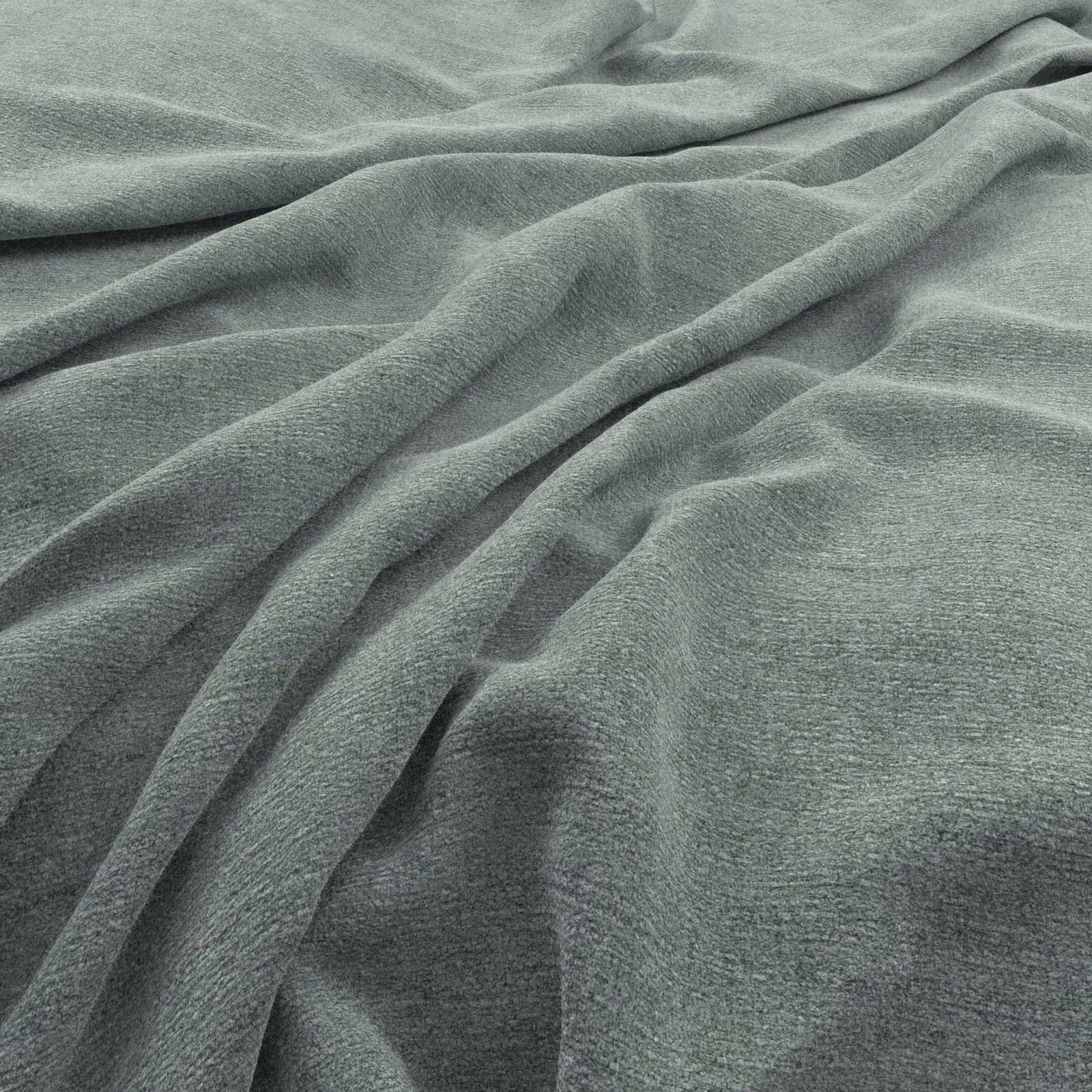 Muted blue-green teal fabric with fine brushed texture in softly folded drape
