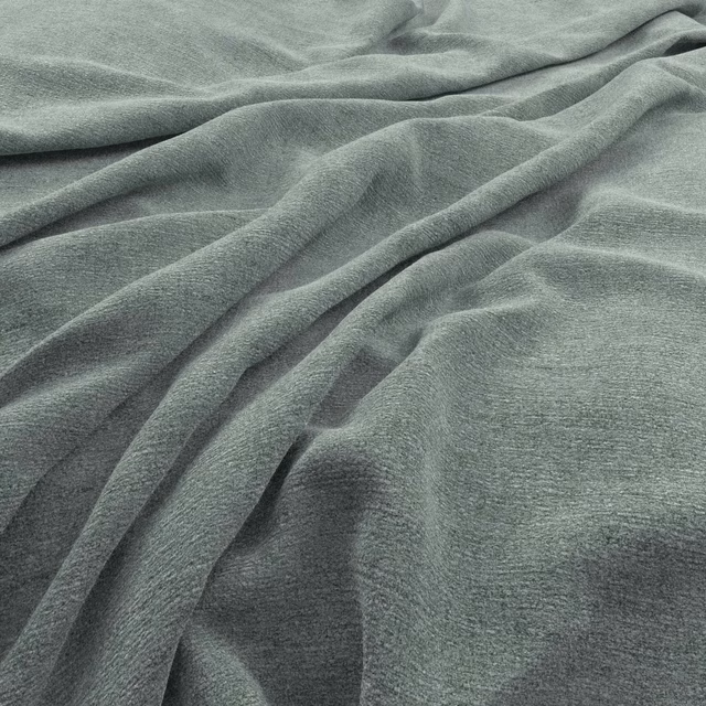 Muted blue-green teal fabric with fine brushed texture in softly folded drape