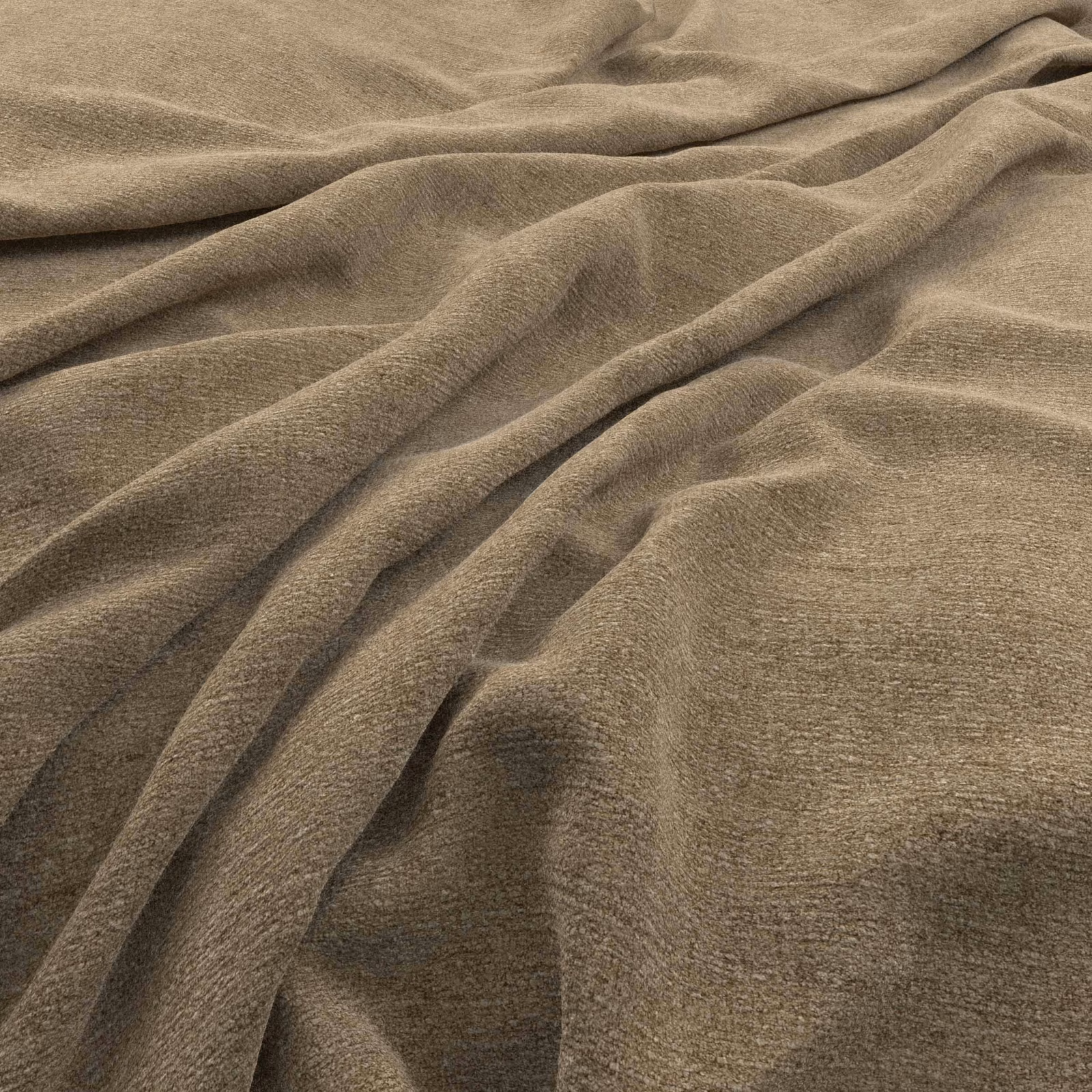 Draped plain fabric in muted old gold with a softly brushed, tonal surface