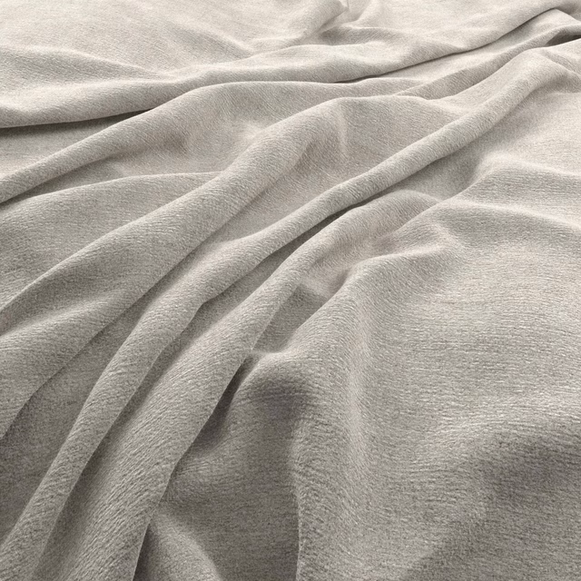 Pale warm greige Ciaga fabric gathered into softly rippled, fine-textured folds