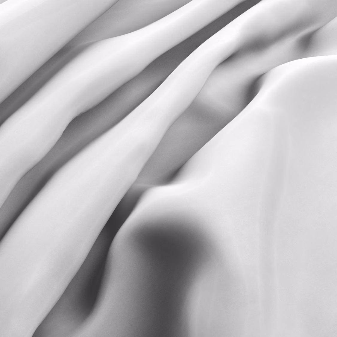 Cool optic-white fabric falling in smooth folds with soft silver-grey shadows