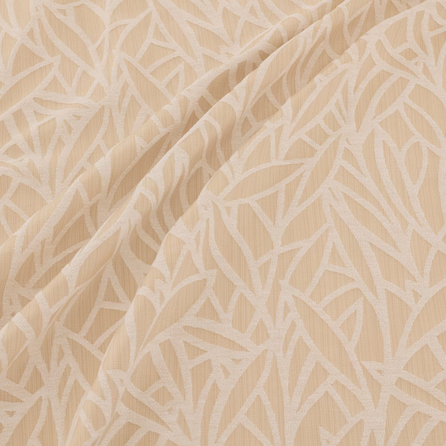 Warm oat-beige textile with ivory branching strokes and subtle vertical ribbing