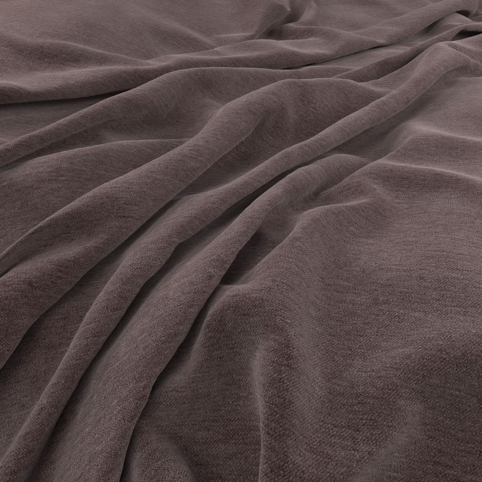 Deep mahogany brown fabric with softly brushed nap, folded into gentle draped ridges
