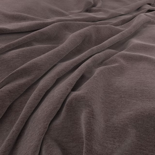 Deep mahogany brown fabric with softly brushed nap, folded into gentle draped ridges