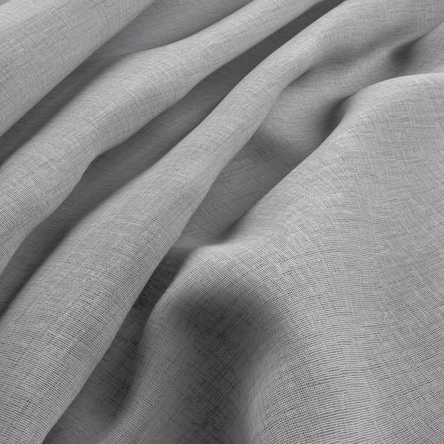 Pale cool-grey fabric with fine crosshatch weave falling into soft folds