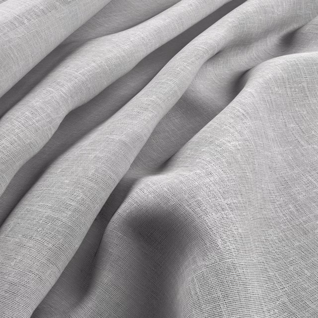 Cool silver-grey fabric with a fine crosshatch weave arranged in soft folds